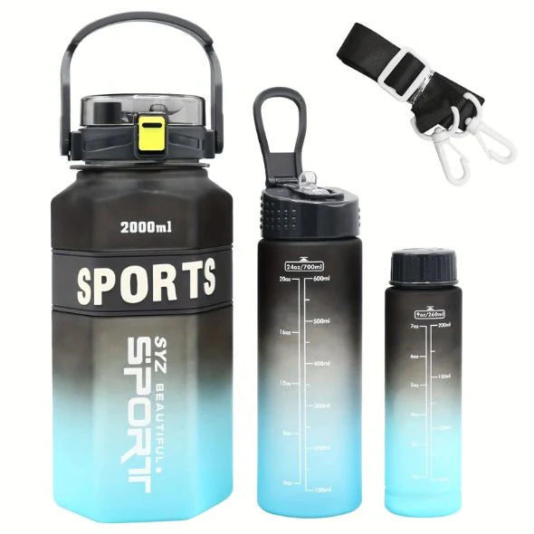 Sports bottle 3pcs set blue