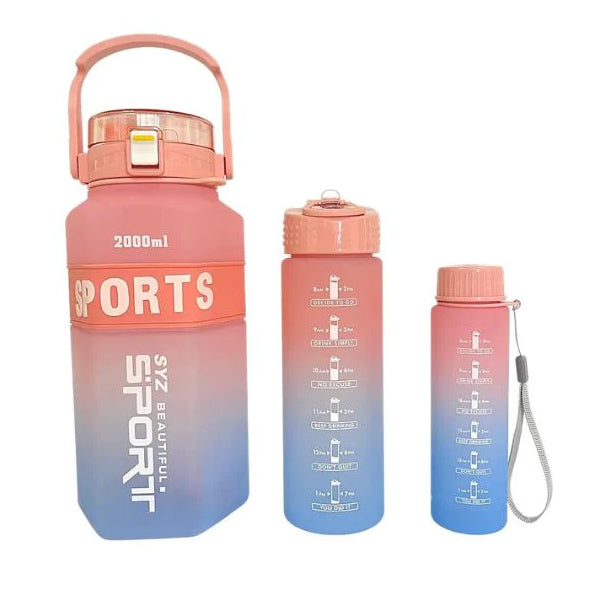 Sports bottle 3pcs set pink