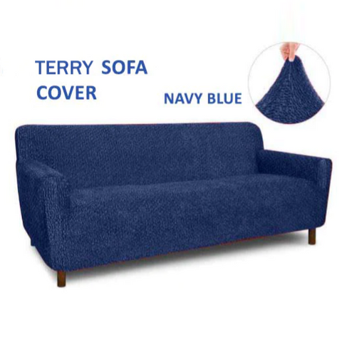 Terry sofa cover blue
