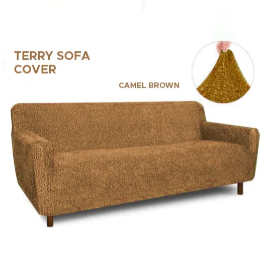 Terry sofa cover camel
