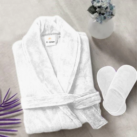 Velour bathrobe white