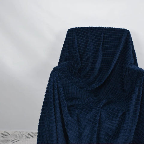 Soft emboss plush blanket blue