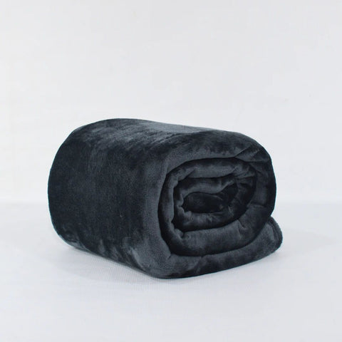 Plush blanket dark grey