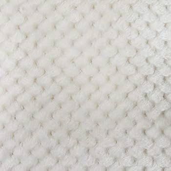 Waffle fleece blanket bed throw cream white