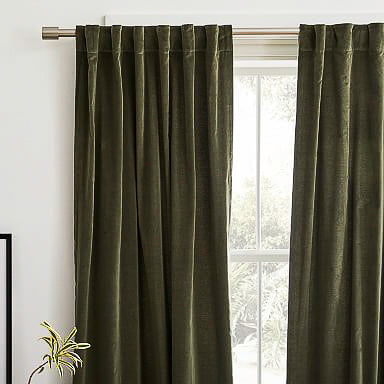 Army green velvet curtain