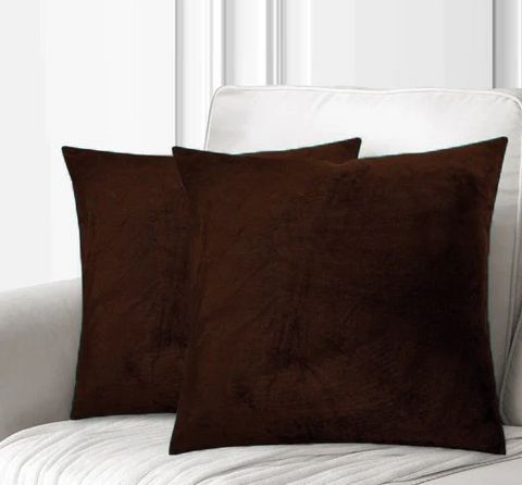 Velvet cushion cover brown