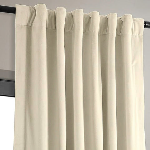 Cream white velvet curtain