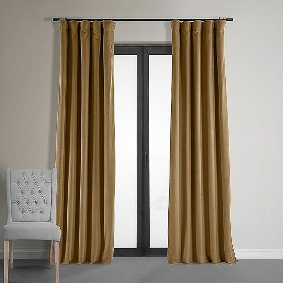 Golden velvet curtains