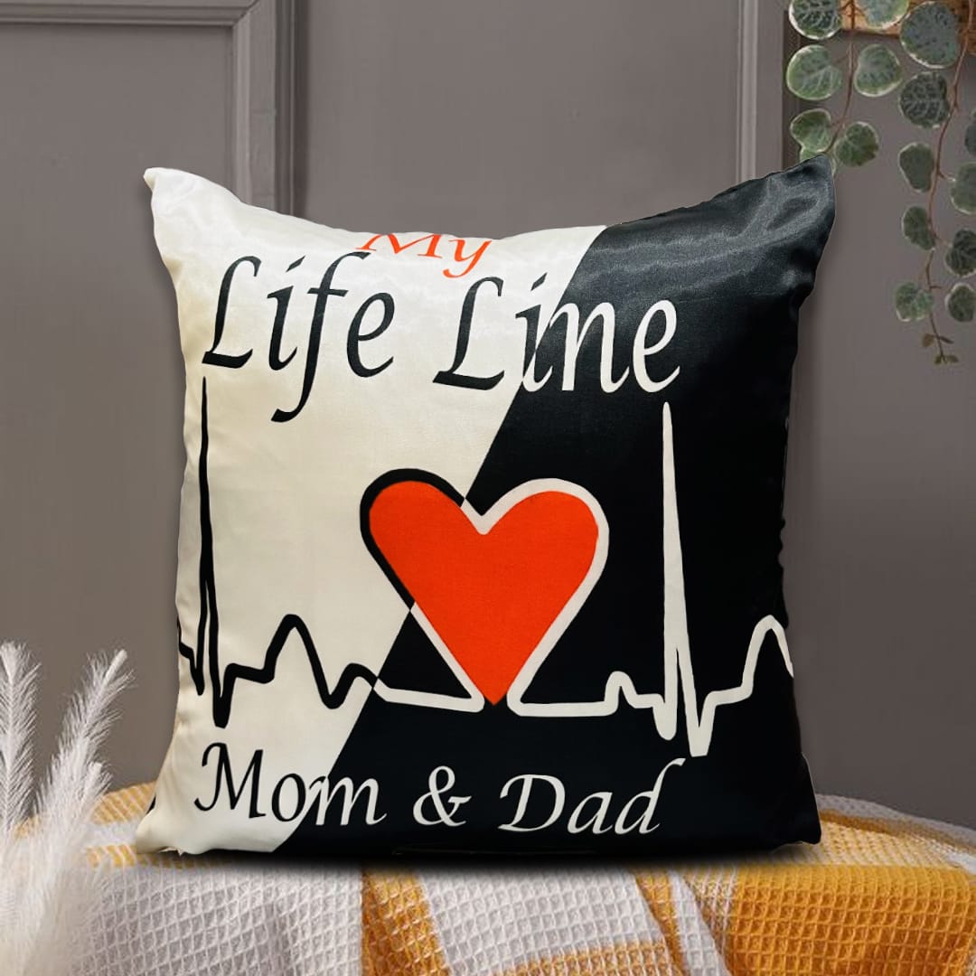 Life line 3d printed silk cushion cover