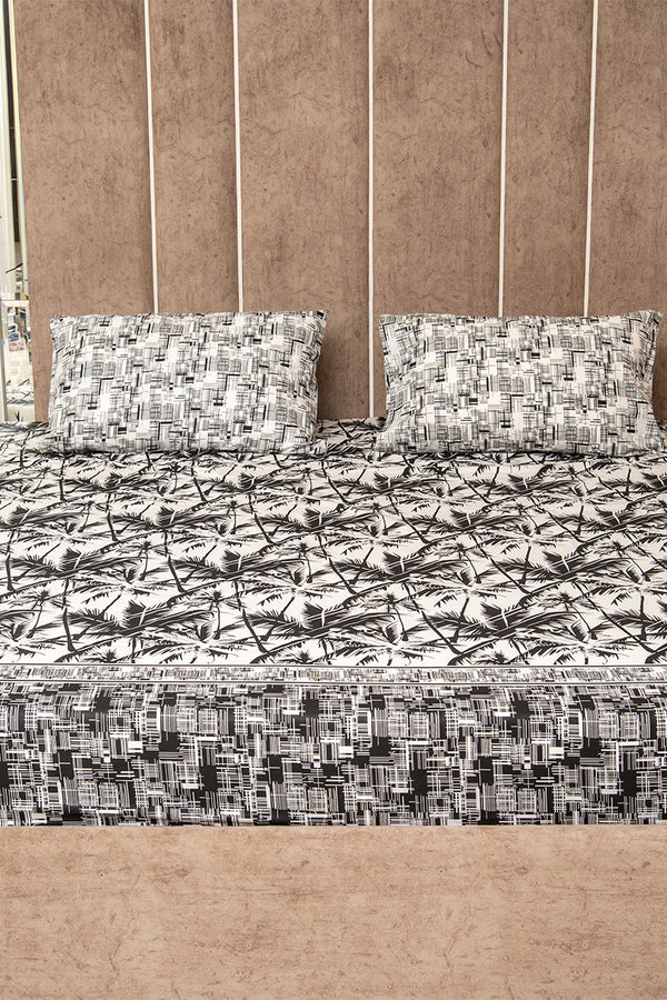 Leafy noir 100% Cotton bedsheet