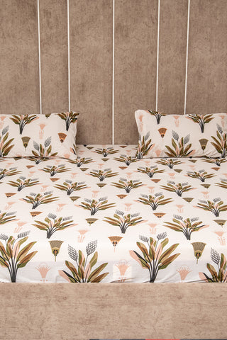 Leafy serenity 100% percale bedsheet