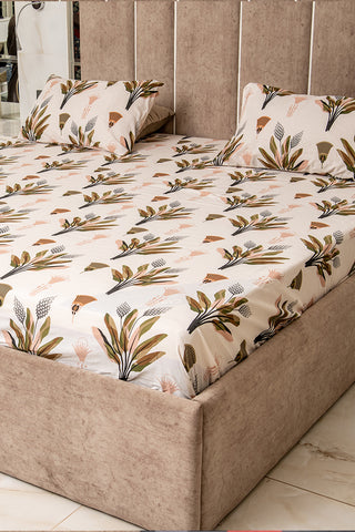 Leafy serenity 100% percale bedsheet