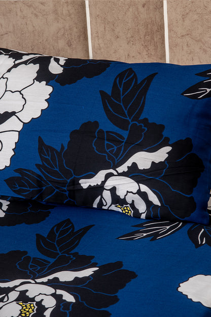 Midnight blooms 100% cotton satin bedsheet