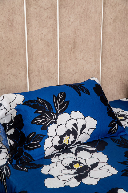 Midnight blooms 100% cotton satin bedsheet