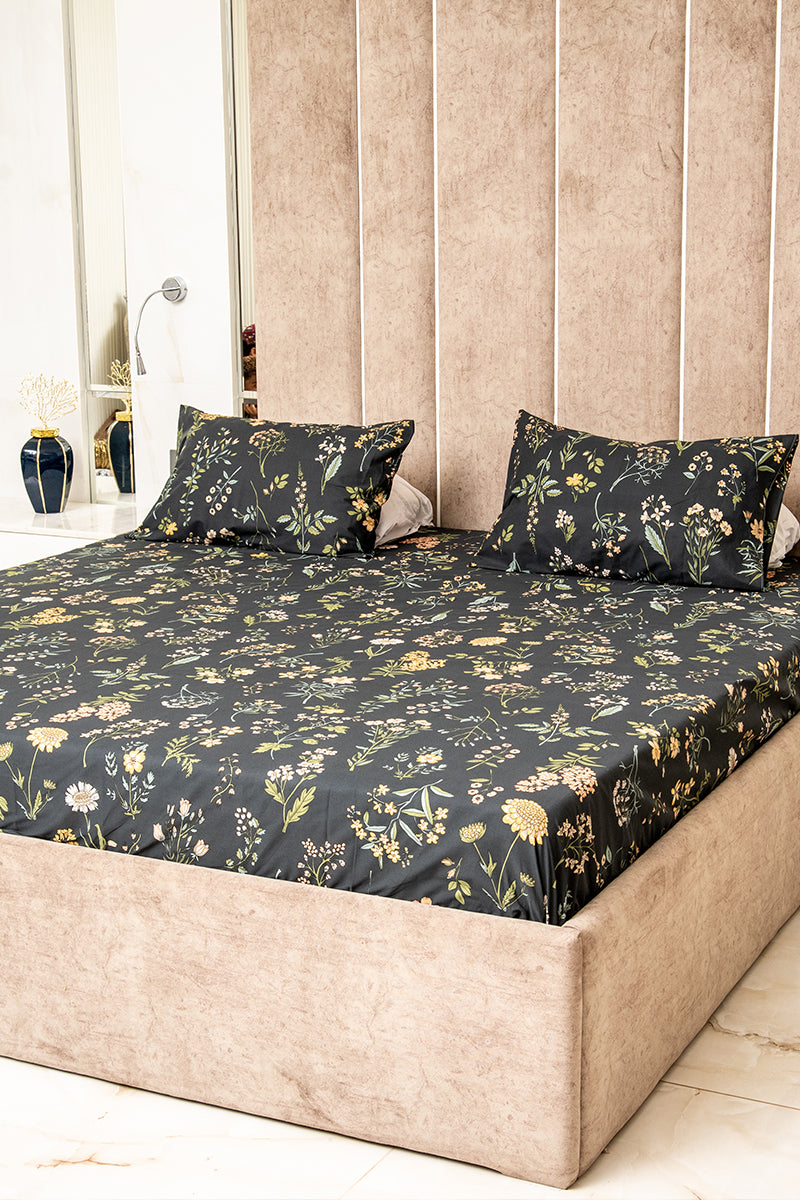 Myla floral 100% percale fitted bedsheet