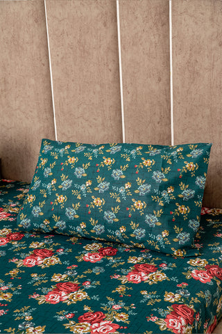 Emerald blooms 100% cotton bedsheet
