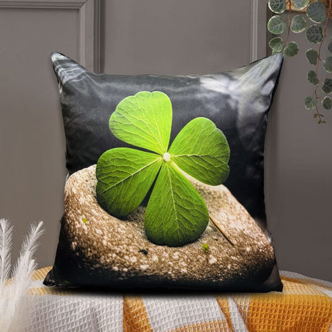 Pebble leaf 3d printed silk cushion cover
