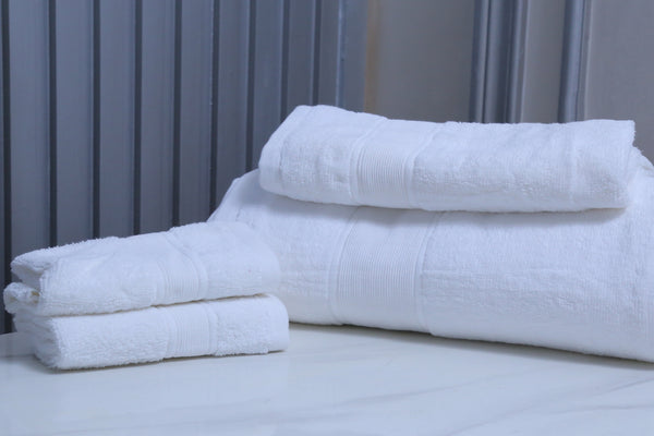 4 Pcs bath towel set white