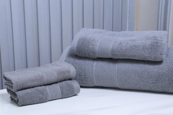 4 Pcs bath towel set grey