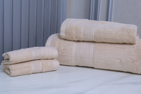 4 Pcs bath towel set beige