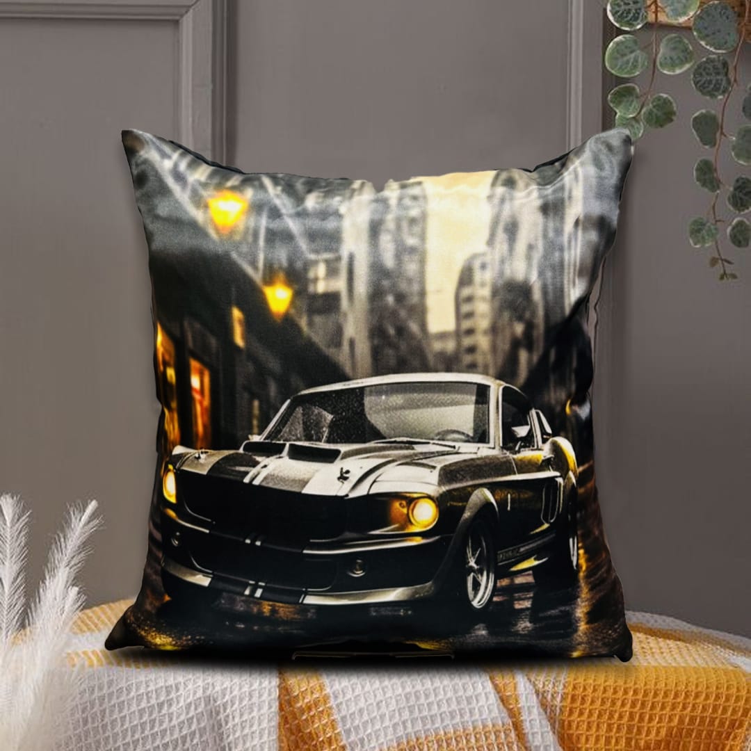 Street car 3d printed silk cushion cover