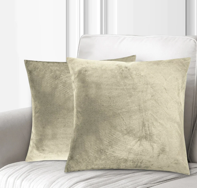 Velvet cushion cover white