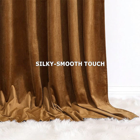Wood brown velvet curtain